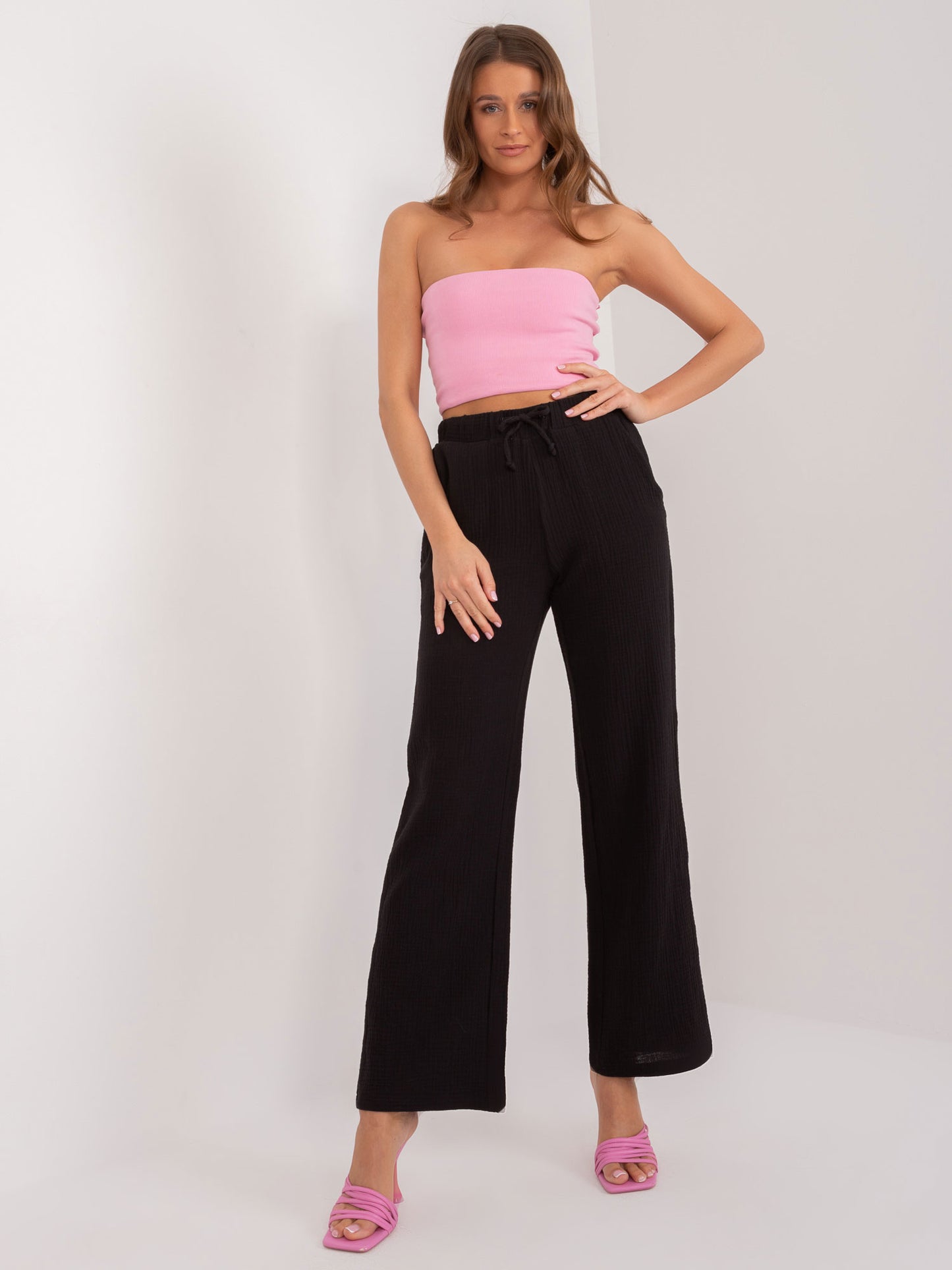 Culottes Baumwollhose - Schwarz